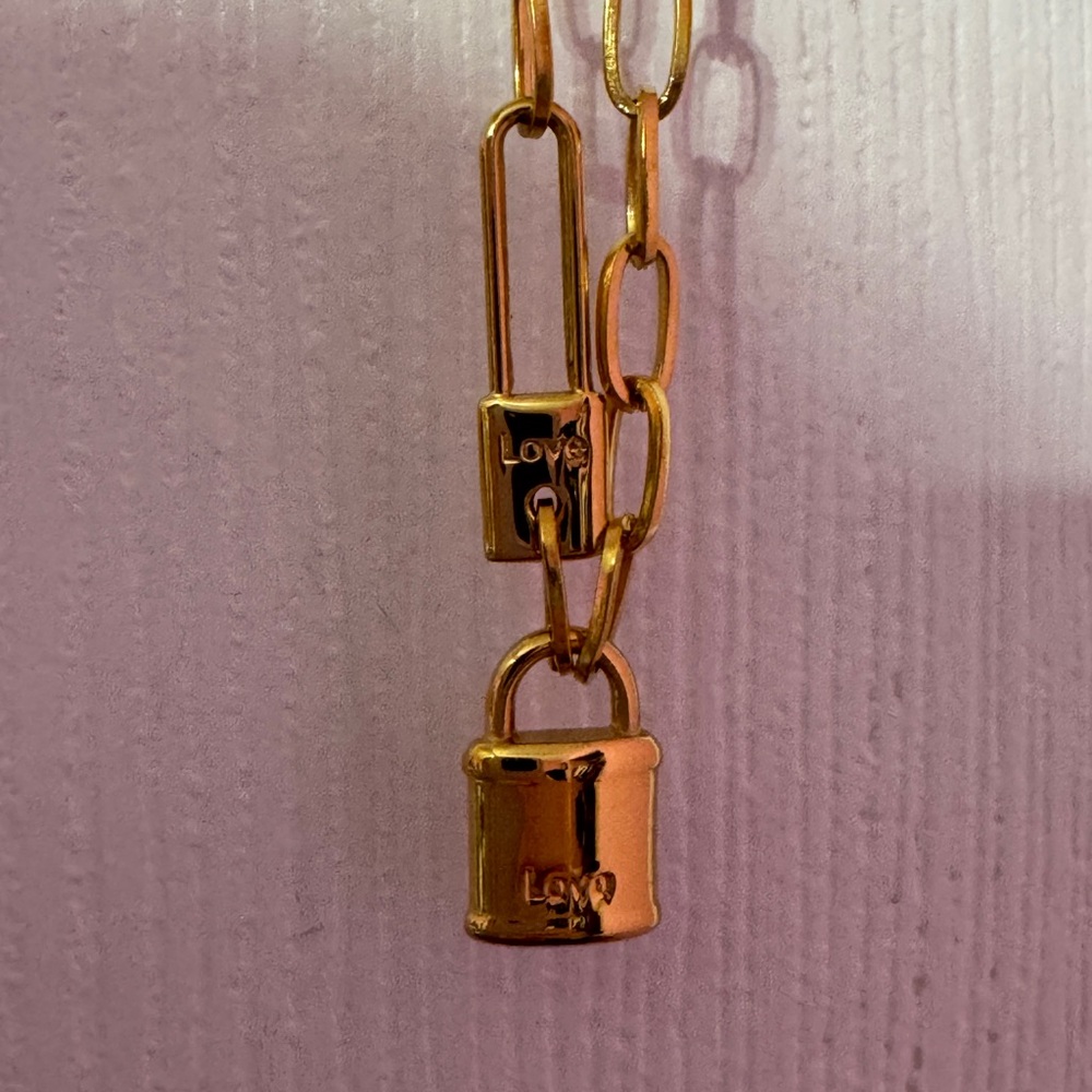 Gold Love Lock Necklace